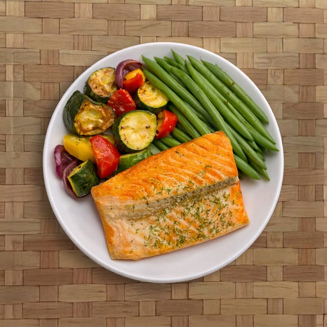 Pan Seared Salmon With Fresh Herbs.